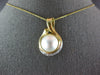LARGE .50CT DIAMOND & AAA MABE PEARL 14KT 2 TONE GOLD TEAR DROP PENDANT #27266