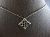 .70CT WHITE & BLACK DIAMOND 14KT WHITE GOLD 3D PRINCESS INVISIBLE PENDANT #28212