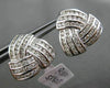 ESTATE LARGE 1.92CT DIAMOND 14K WHITE GOLD 3D MULTI ROW TRIANGULAR STUD EARRINGS