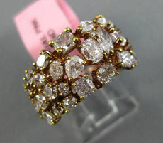 ESTATE WIDE 3.81CT PINK DIAMOND 18KT ROSE GOLD 3D MULTI SHAPE ANNIVERSARY RING