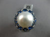 EXTRA LARGE 10.38CT DIAMOND & AAA SAPPHIRE & SOUTH SEA PEARL 18K WHITE GOLD RING
