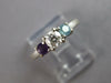 .65CT DIAMOND & AAA AMETHYST & AAA AQUAMARINE 14KT WHITE GOLD 3 STONE LOVE RING