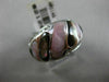ESTATE WIDE .31CT DIAMOND 14KT WHITE GOLD AAA MOTHER OF PEARL 3D COCKTAIL RING