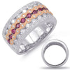 WIDE 1.47CT DIAMOND & AAA RUBY 14KT WHITE & ROSE GOLD INFINITY ANNIVERSARY RING