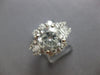 ESTATE LARGE 4.21CT DIAMOND 18K WHITE GOLD OVAL ROUND & BAGUETTE ENGAGEMENT RING