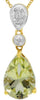 1.87CT DIAMOND & AAA LEMON QUARTZ 14KT YELLOW GOLD 3D PEAR SHAPE & ROUND PENDANT
