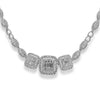 8.56CT DIAMOND 18KT WHITE GOLD MULTI SHAPE PAST PRESENT FUTURE ETERNITY NECKLACE