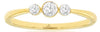 .27CT DIAMOND 14KT YELLOW GOLD ROUND 3 STONE PAST PRESENT FUTURE BEZEL LOVE RING