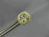 ESTATE LARGE 1.18CT DIAMOND 18K YELLOW GOLD 3D CLUSTER SQUARE HALO STUD EARRINGS