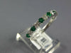 ESTATE .67CT DIAMOND & AAA EMERALD 18K WHITE GOLD SEMI ETERNITY ANNIVERSARY RING