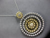 EXTRA LARGE 2.63CT DIAMOND 14KT 2 TONE GOLD 3D MULTI CIRCULAR FLOATING PENDANT