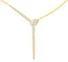 .19CT DIAMOND 14K YELLOW GOLD 3D ROUND GRADUATING TEAR DROP LARIAT LOVE NECKLACE