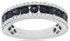 1.46CT DIAMOND & AAA SAPPHIRE 14K WHITE GOLD 3D CLASSIC ROUND 3 ROW CHANNEL RING