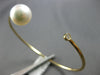 .06CT DIAMOND & AAA SOUTH SEA PEARL 14K YELLOW GOLD FLEXIBLE FUN BANGLE BRACELET