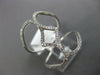 ESTATE LARGE .19CT DIAMOND 14KT WHITE GOLD 3D CLASSIC DOUBLE HEART FUN LOVE RING