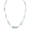 LARGE 65.86CT DIAMOND & AAA AQUAMARINE 18KT WHITE GOLD MULTI SHAPE LOVE NECKLACE