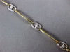 ESTATE .20CT DIAMOND 18KT 2 TONE GOLD OVAL LINK BY THE YARD LOVE TENNIS BRACELET