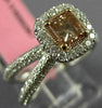 ESTATE 1.24CT WHITE & BROWNISH ORANGE DIAMOND 18KT WHITE & ROSE GOLD LOVE RING
