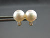 ESTATE .09CT DIAMOND & AAA SOUTH SEA PEARL 14K YELLOW GOLD CLASSIC STUD EARRINGS