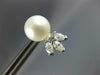 LARGE .90CT DIAMOND & AAA SOUTH SEA PEARL 14KT WHITE GOLD 3D STUD EARRINGS #2917