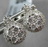 ESTATE .58CT DIAMOND 18K WHITE GOLD ROUND CLUSTER FLOWER TEAR DROP STUD EARRINGS