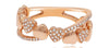 ESTATE .20CT DIAMOND 14K ROSE GOLD 3D MULTI HEART CRISS CROSS INFINITY LOVE RING