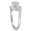1.5CT DIAMOND 14KT WHITE GOLD 3D DOUBLE SWIRL ROUND ENGAGEMENT WEDDING RING SET
