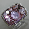ESTATE LARGE 10.17CT DIAMOND & AAA EXTRA FACET AMETHYST 14KT ROSE GOLD HALO RING