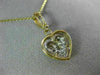 ESTATE .40CT DIAMOND 14KT WHITE & YELLOW GOLD 3D PUFF PAVE HEART PENDANT #26500