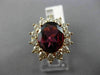 LARGE 7.10CT DIAMOND & RHODOLITE 14K ROSE GOLD 3D PRINCESS DIANA ENGAGEMENT RING