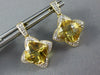 4.19CT DIAMOND & AAA CITRINE 14K YELLOW GOLD CUSHION CUT FLOWER HANGING EARRINGS
