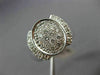 ESTATE WIDE .70CT DIAMOND 18K WHITE GOLD 3D OVAL CLUSTER COCKTAIL RING #17667