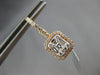 LARGE .86CT DIAMOND 18KT ROSE GOLD 3D ROUND & BAGUETTE CLUSTER HANGING EARRINGS