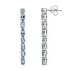 4.29CT AAA AQUAMARINE 18KT WHITE GOLD 3D MULTI SHAPE FUN TENNIS HANGING EARRINGS