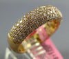 ESTATE 1.29CT DIAMOND 18K ROSE GOLD MULTI ROW PAVE 3/4 ETERNITY ANNIVERSARY RING