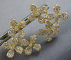 LARGE 2.09CT DIAMOND 18KT YELLOW GOLD FLOWER 4 LEAF CLOVER STUD HANGING EARRINGS