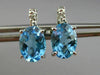 ESTATE 2.72CT DIAMOND & AAA EXTRA FACET BLUE TOPAZ 14KT WHITE GOLD STUD EARRINGS