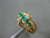 ESTATE 1.10CT DIAMOND & EMERALD 14K YELLOW GOLD GRADUATING ENGAGEMENT RING 12115