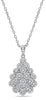ESTATE 1.10CT DIAMOND 18KT WHITE GOLD 3D CLASSIC MULTI FLOWER TEAR DROP PENDANT
