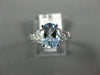 ESTATE 1.42CT DIAMOND & AAA AQUAMARINE 14KT WHITE GOLD 3D OVAL ENGAGEMENT RING