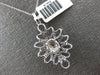 LARGE 1.33CT WHITE & BLACK DIAMOND 14KT WHITE GOLD OVAL FLOWER FLOATING PENDANT