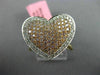 LARGE .92CT WHITE & PINK DIAMOND 18KT WHITE & ROSE GOLD 3D HEART INFINITY RING