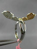 LARGE .91CT WHITE PINK & FANCY YELLOW DIAMOND 18KT TRI COLOR GOLD BUTTERFLY RING