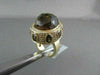 ANTIQUE WIDE 14KT GOLD YELLOW 30.03CT SMOKY TOPAZ & DIAMOND OVAL COCKTAIL RING