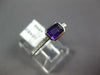 ESTATE .70CT DIAMOND & AAA AMETHYST 14KT WHITE GOLD EMERALD CUT BEZEL FUN RING