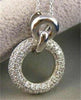 LARGE PAVE 1.20CT DIAMOND 14K WHITE GOLD LOVE CIRCLE PENDANT F/G VVS 20MM #16103