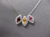 .54CT DIAMOND & AAA MULTI GEM 14K WHITE GOLD MARQUISE SHAPE & ROUND HALO PENDANT