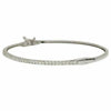 ESTATE .92CT DIAMOND 18KT WHITE GOLD CLASSIC ROUND SEMI ETERNITY BANGLE BRACELET