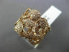 ESTATE WIDE 1.25CT ROUND DIAMOND 14K ROSE GOLD 3D OPEN FILIGREE FLOWER LEAF RING
