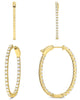 LARGE 3.0CT DIAMOND 14K YELLOW GOLD 3D INSIDE OUT HOOP OVAL FUN HANGING EARRINGS